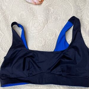 Women's Black and Blue Sports Bra